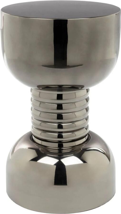 Bold Monkey Gonna Make You Sweat Metal Bijzettafel kruk Rond 29 cm Zilver
