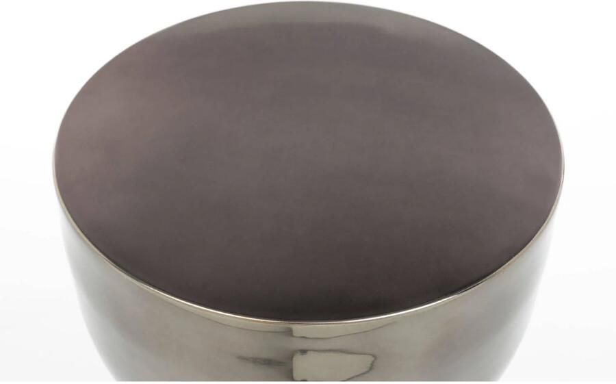 Bold Monkey Gonna Make You Sweat Metal Bijzettafel kruk Rond 29 cm Zilver - Foto 3