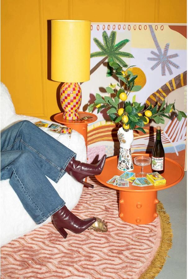 Bold Monkey Pinch Me Salontafel Rond 59 cm Oranje - Foto 2
