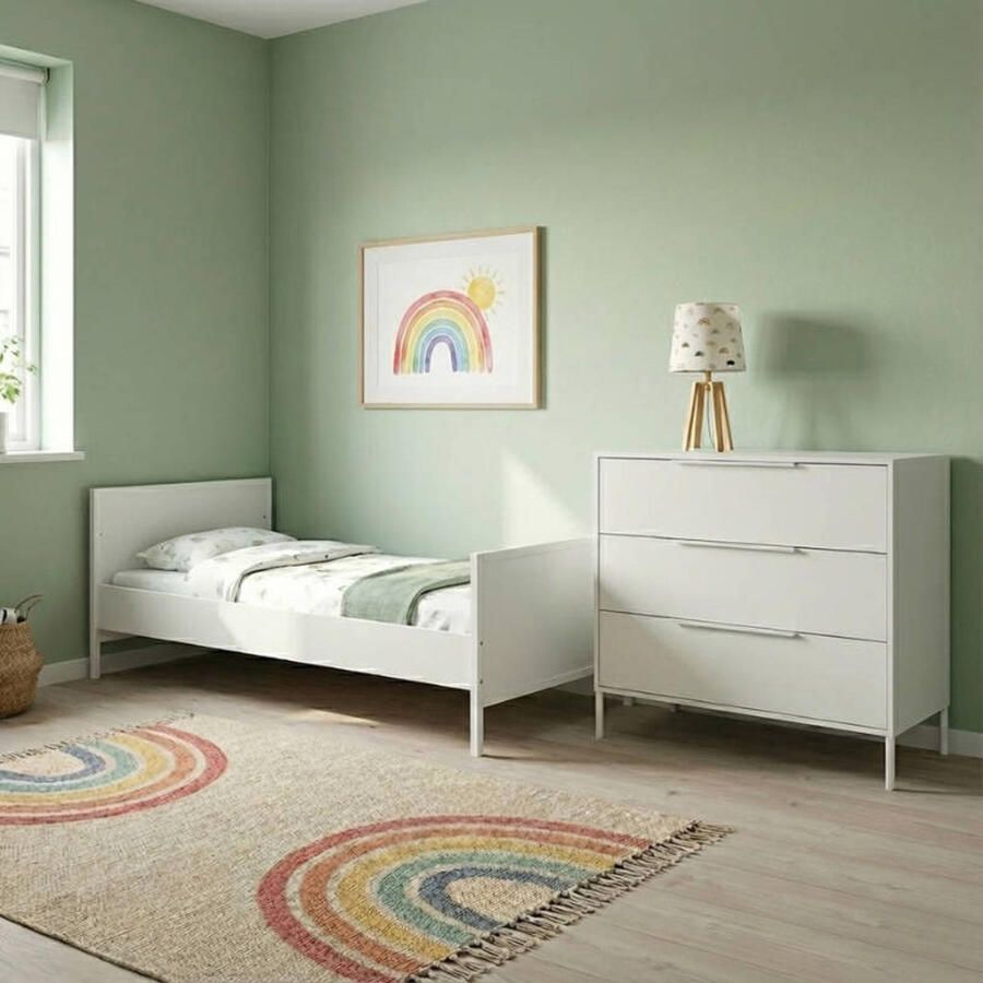 Born Lucky Tienerbed Napels Wit & Santiago Commode