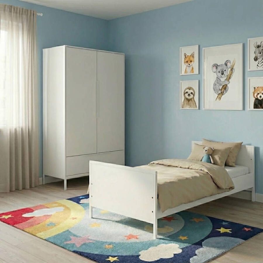 Born Lucky Tienerbed Napels Wit & Santiago Kledingkast - Foto 1