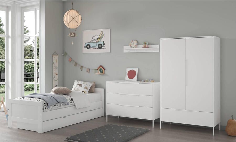 Born Lucky Tienerkamer Noel Wit 3 Delig Met Bed Met Lade