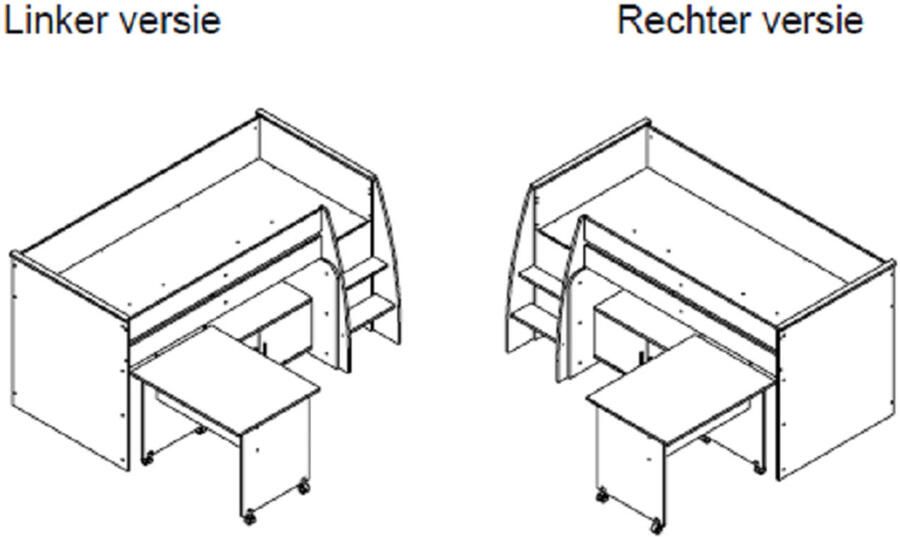 Born Lucky Halfhoogslaper Beau 90 x 200 cm Grijs - Foto 2