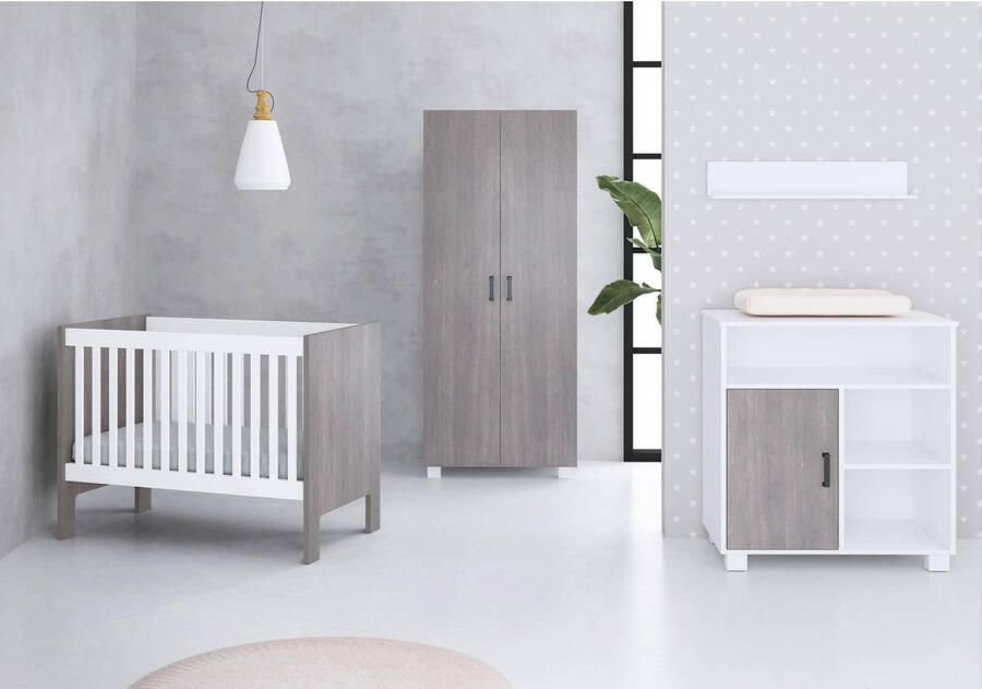 Cabino Kledingkast Fresno Wit&Grijs - Foto 2