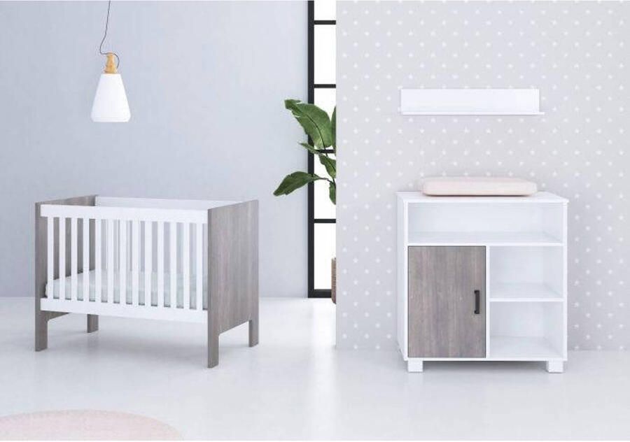 Cabino Babykamer Fresno White Grey (2-delig)