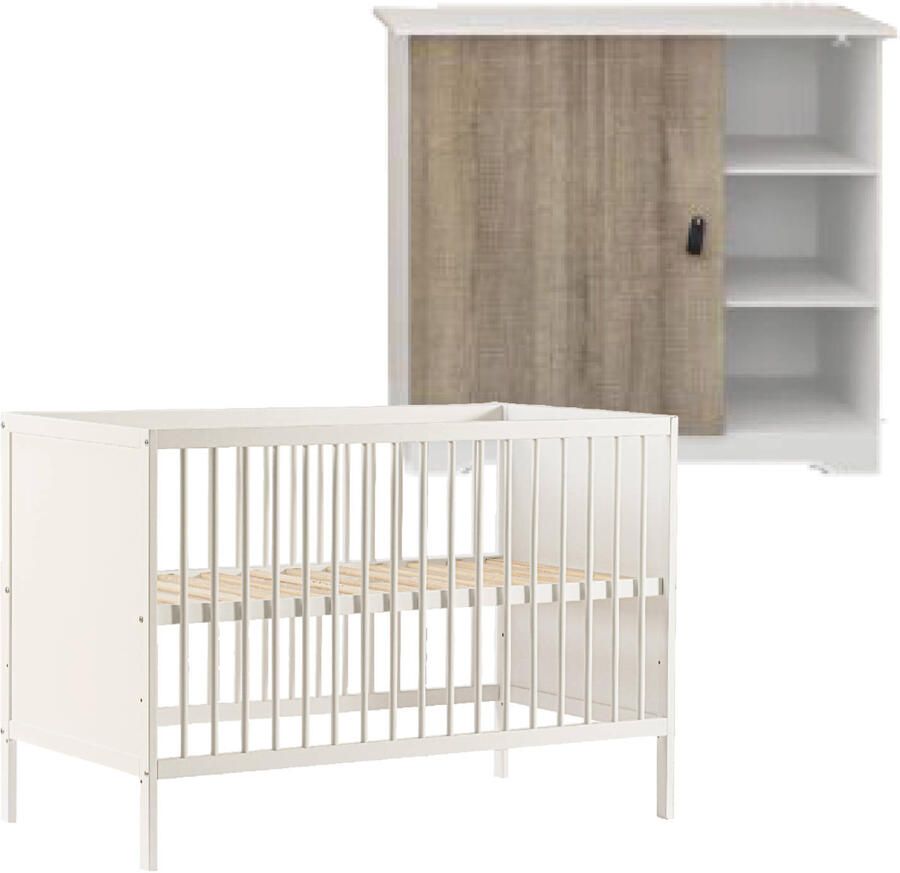 Cabino Babykamer Wit 2 Delig Baby Bed Lola + Commode Dean - Foto 3