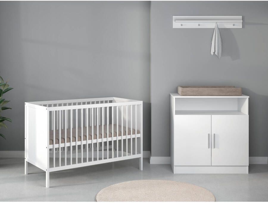 Cabino Babykamer Wit 2 Delig Baby Bed Lola + Commode Texas - Foto 3