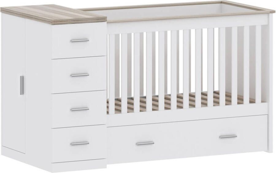 Cabino Combi Ledikant Memphis Wit Grijs - Foto 3