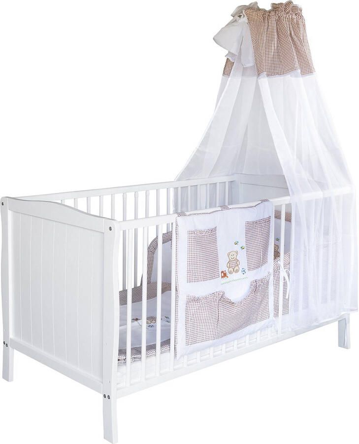 Cabino Meegroei Ledikant Met Lade en Veiligheidsrekje 70 x 140 cm Wit - Foto 3