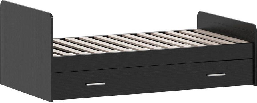 Cabino Meegroei Ledikant Met Lade Sydney Zwart 70 x 140 cm