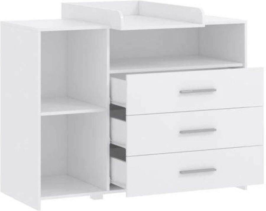 Cabino Peuterkamer Timo Wit 3 Delig met Commode Jim en Lars Kledingkast - Foto 2
