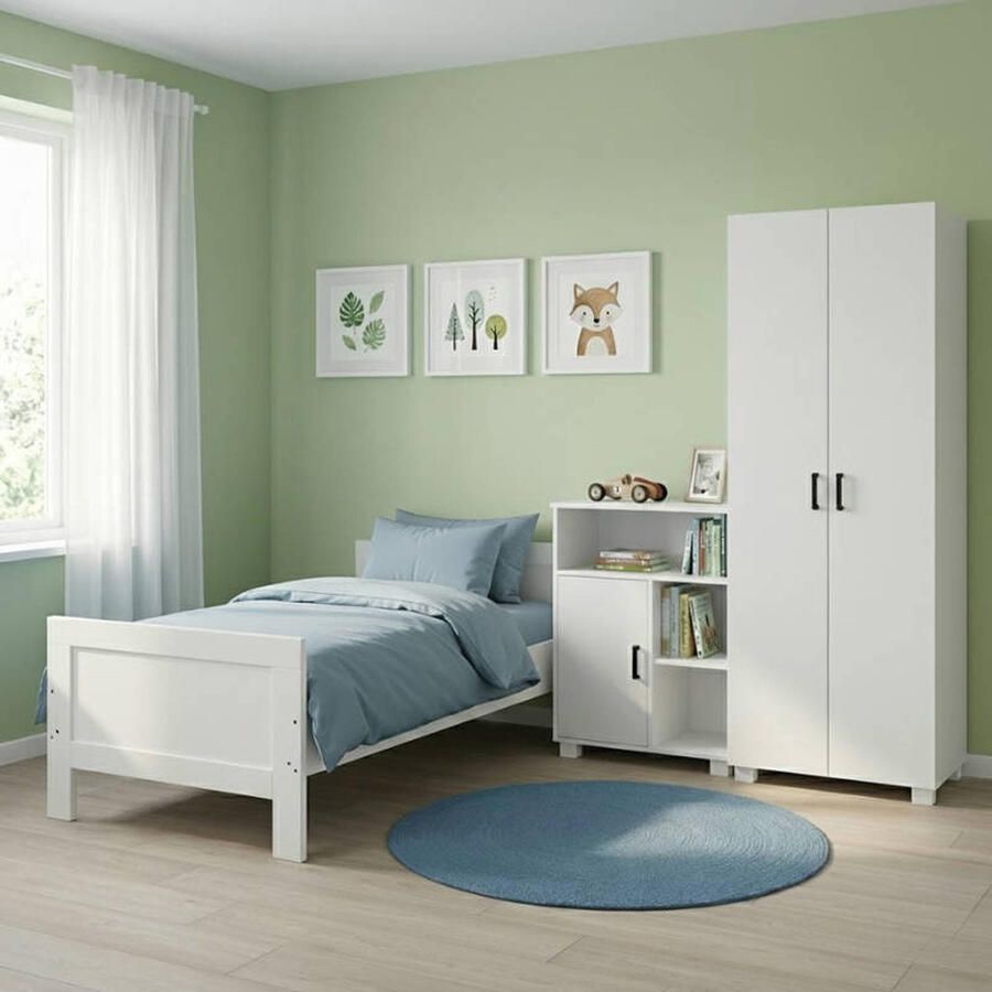 Born Lucky Tienerkamer Noel Wit 3 Delig met Commode Mila Wit en Mila Kledingkast Wit