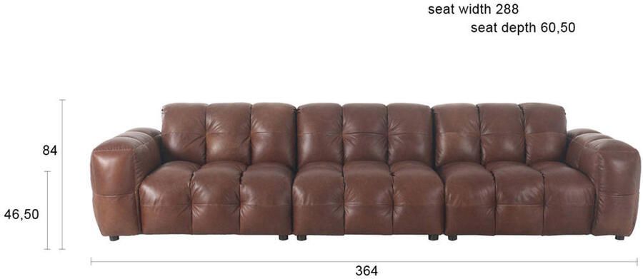 Dutchbone Hackman 4 5-zitsbank Leer Chocolade Bruin - Foto 2