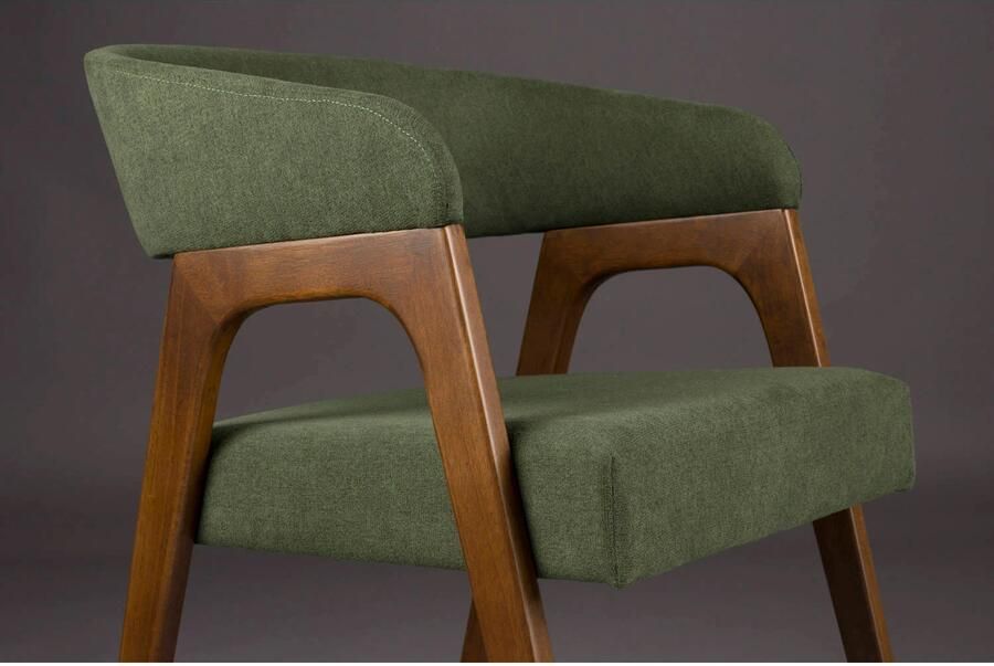 Dutchbone Adamello Eetkamerstoelen Groen Set van 2 - Foto 2