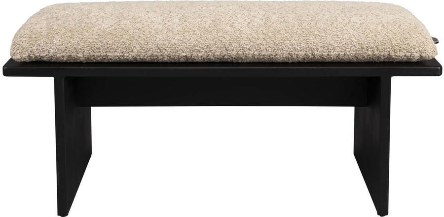 Dutchbone Halbank Shiho Rubberhout en Bouclé Zwart - Foto 4