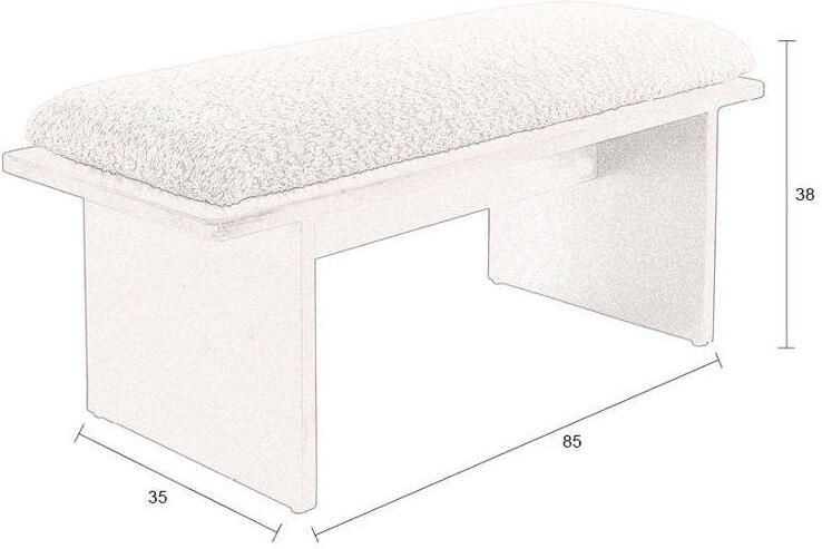 Dutchbone Halbank Shiho Rubberhout en Bouclé Zwart - Foto 3