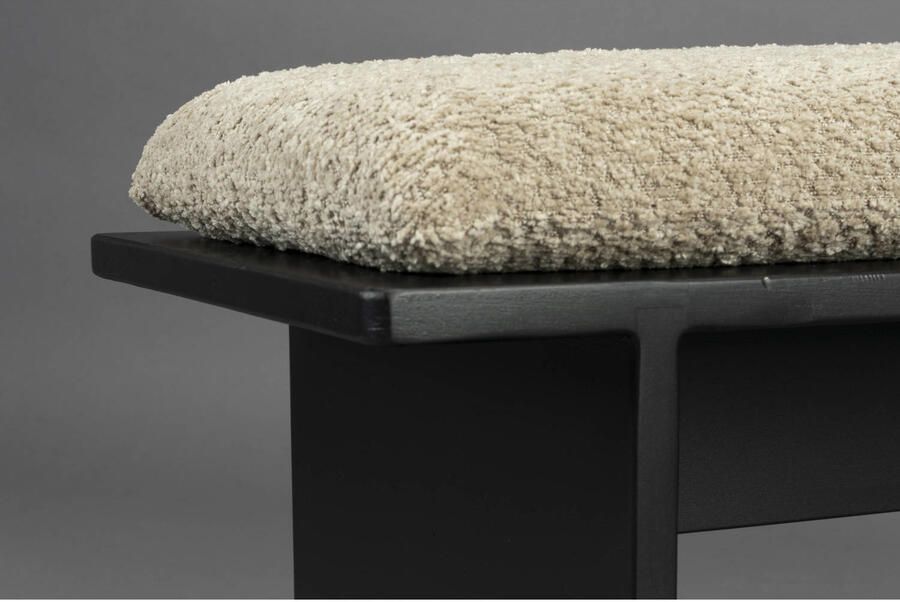 Dutchbone Halbank Shiho Rubberhout en Bouclé Zwart - Foto 2