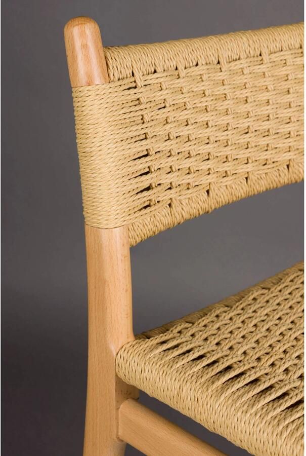 Dutchbone Cecile Counter Barkruk met Rugleuning 67 50 cm Hout Naturel - Foto 2