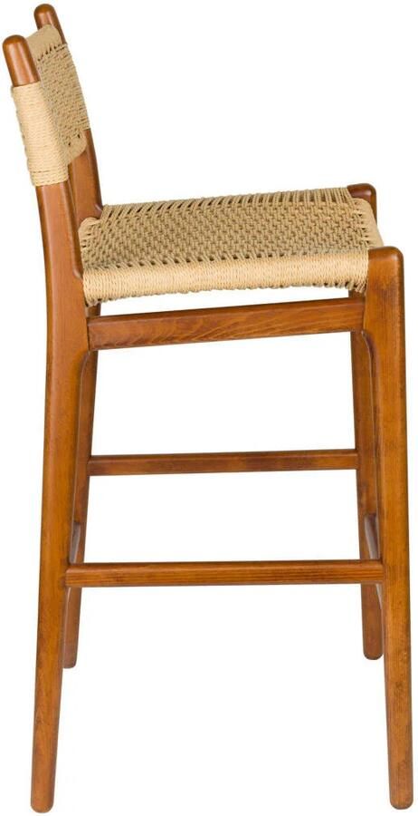 Dutchbone Cecile Counter Barkruk met Rugleuning 67 50 cm Hout in Walnoot kleur Bruin - Foto 3