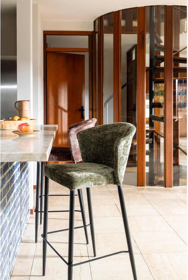 Dutchbone Georgia Kruk Counter| Barkruk Green Set van 2 Groen - Foto 2