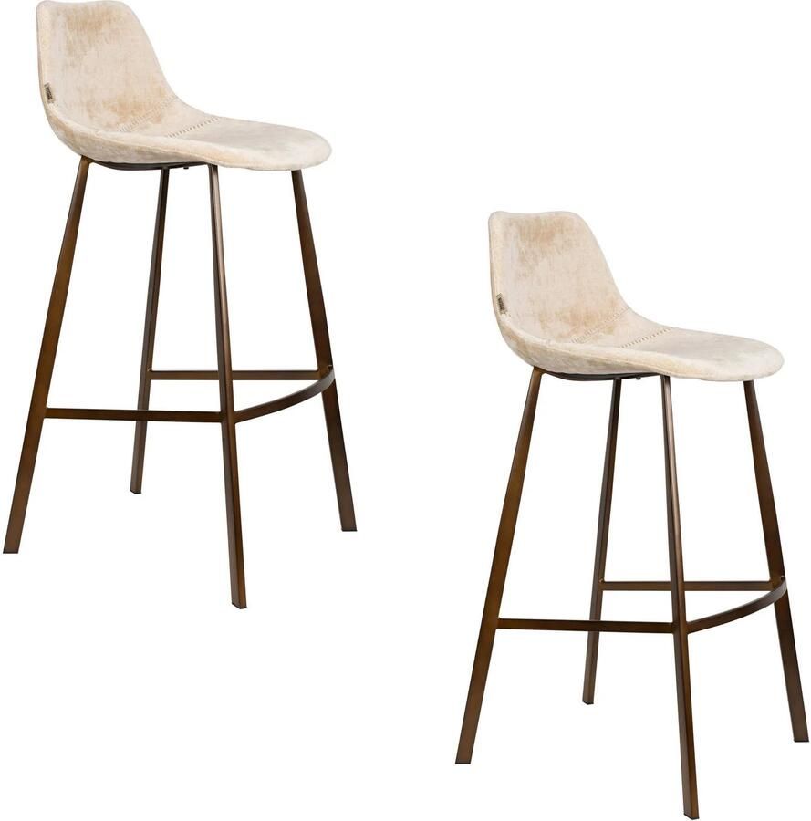 Dutchbone barkrukken Franky zithoogte 80 cm beige (set van 2)