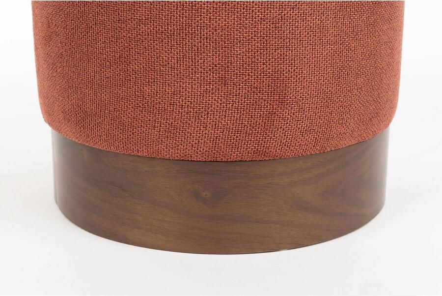 Dutchbone Bellevue Poef Rond Rood - Foto 2