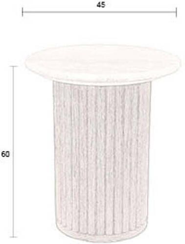 Dutchbone Ronde Bijzettafel Arda Walnoot en travertin 35cm Bruin - Foto 2