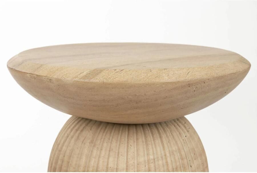 Dutchbone bijzettafel Brison Kruk Bijzettafel Natuursteen look (35.8x35.8 cm) Grijs - Foto 2