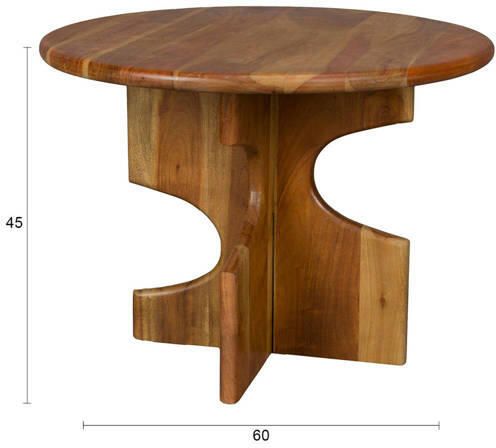Dutchbone Ronde Bijzettafel Morgan Acaciahout 60cm Bruin - Foto 3