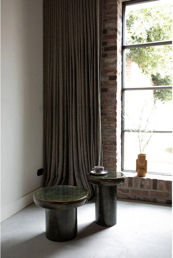 Dutchbone Ronde Bijzettafel Mush Mangohout Bruin