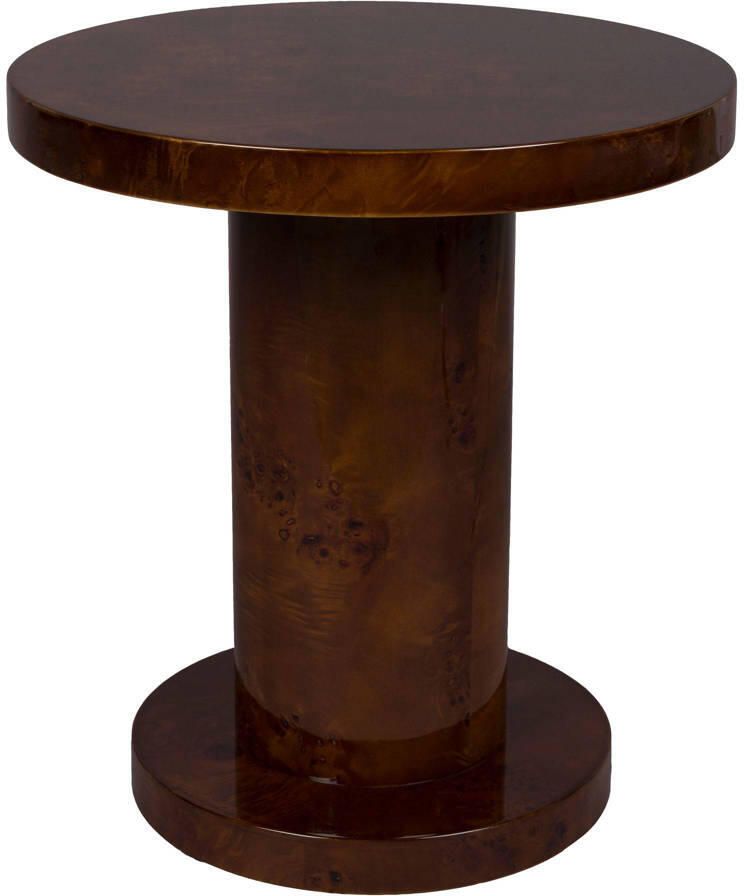 Dutchbone Quinn Bijzettafel Rond 46 cm Walnoot kleur Bruin