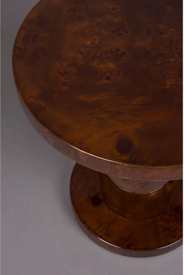 Dutchbone Quinn Bijzettafel Rond 46 cm Walnoot kleur Bruin - Foto 3