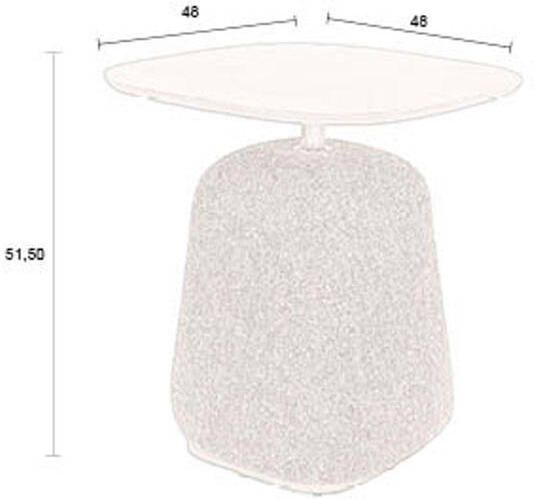 Dutchbone Bijzettafel Shelly Gemêleerde stof en walnootlook 48 x 48cm Cinnamon - Foto 3