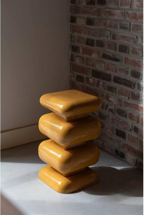 Dutchbone Stubby Bijzettafel Okergeel Geel - Foto 3