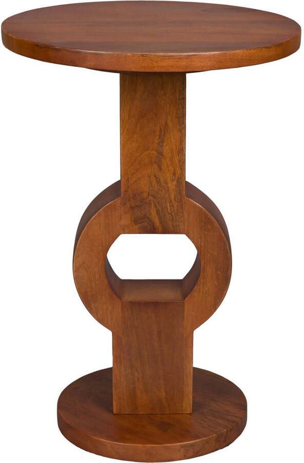 Dutchbone Ronde Bijzettafel Tondo Mangohout 36cm Bruin - Foto 3