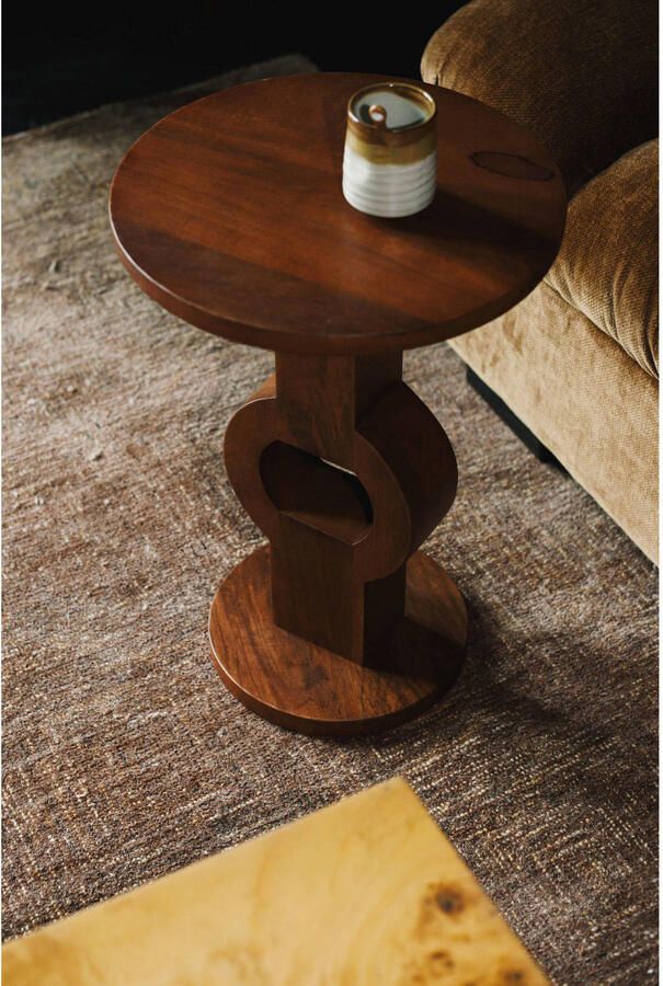 Dutchbone Ronde Bijzettafel Tondo Mangohout 36cm Bruin - Foto 2