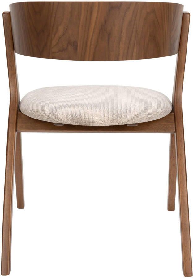 Dutchbone Bresso Eetkamerstoelen Walnoot Beige Set van 2 - Foto 2