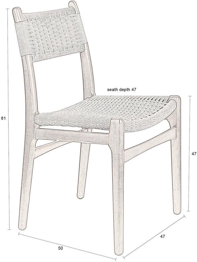 Dutchbone Cecile Eetkamerstoelen Hout in Walnoot kleur Set van 2 - Foto 4