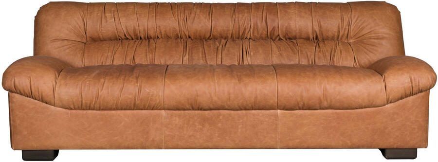 Dutchbone Douglas 3-zitsbank Leer Cognac Bruin - Foto 2