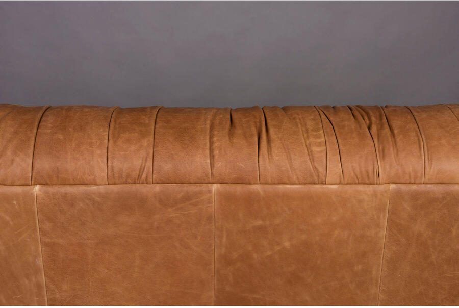 Dutchbone Douglas 3-zitsbank Leer Cognac Bruin - Foto 4
