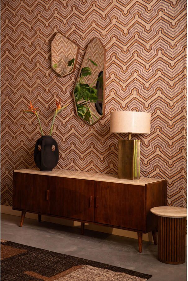 Dutchbone TV-meubel Arda Walnoot en travertin 160cm Bruin