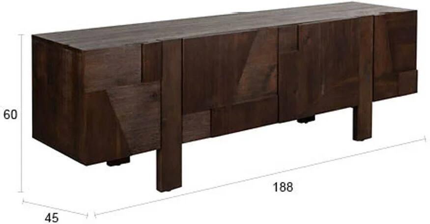 Dutchbone Bruneau Dressoir Walnoot Bruin - Foto 4