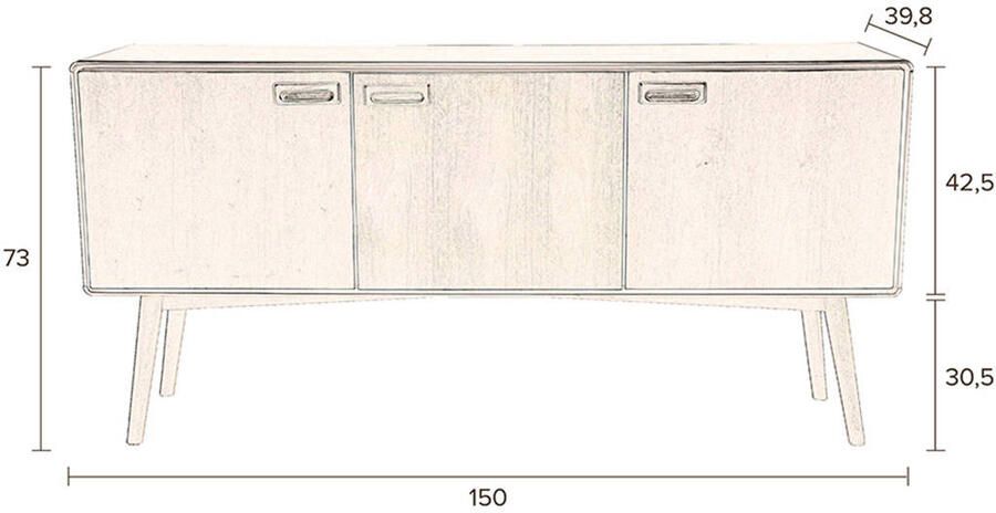 Dutchbone Juju Dressoir Hoog Hout Donkerbruin - Foto 3