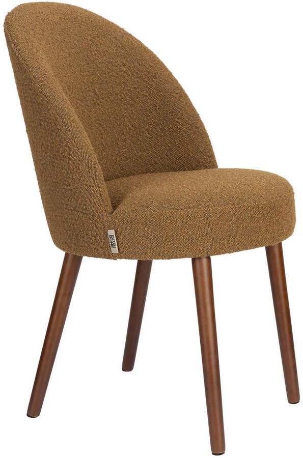 Dutchbone Barbara Eetkamerstoelen Boucle Ochre Bruin Set van 2 - Foto 4