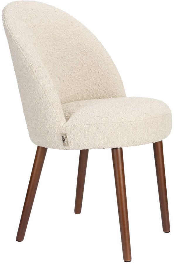 Dutchbone Barbara Eetkamerstoelen Bouclé Beige Set van 2 - Foto 4