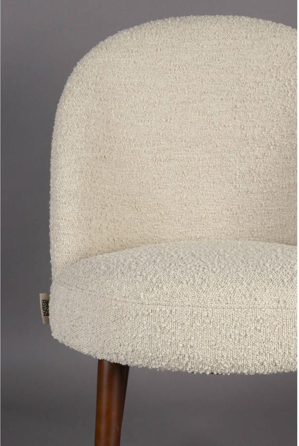 Dutchbone Barbara Eetkamerstoelen Bouclé Beige Set van 2 - Foto 3