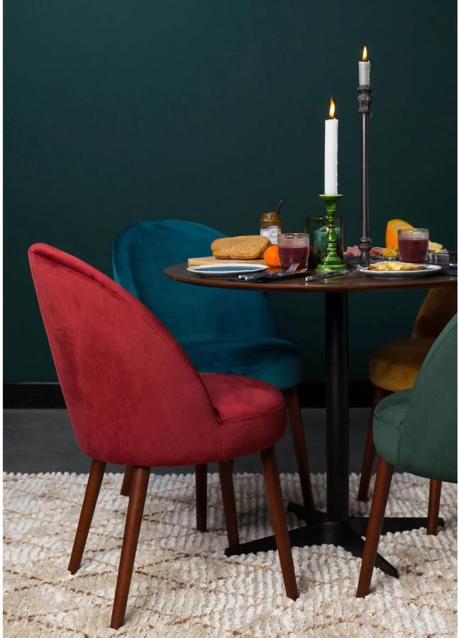 Dutchbone Barbara Eetkamerstoelen Groen Set van 2