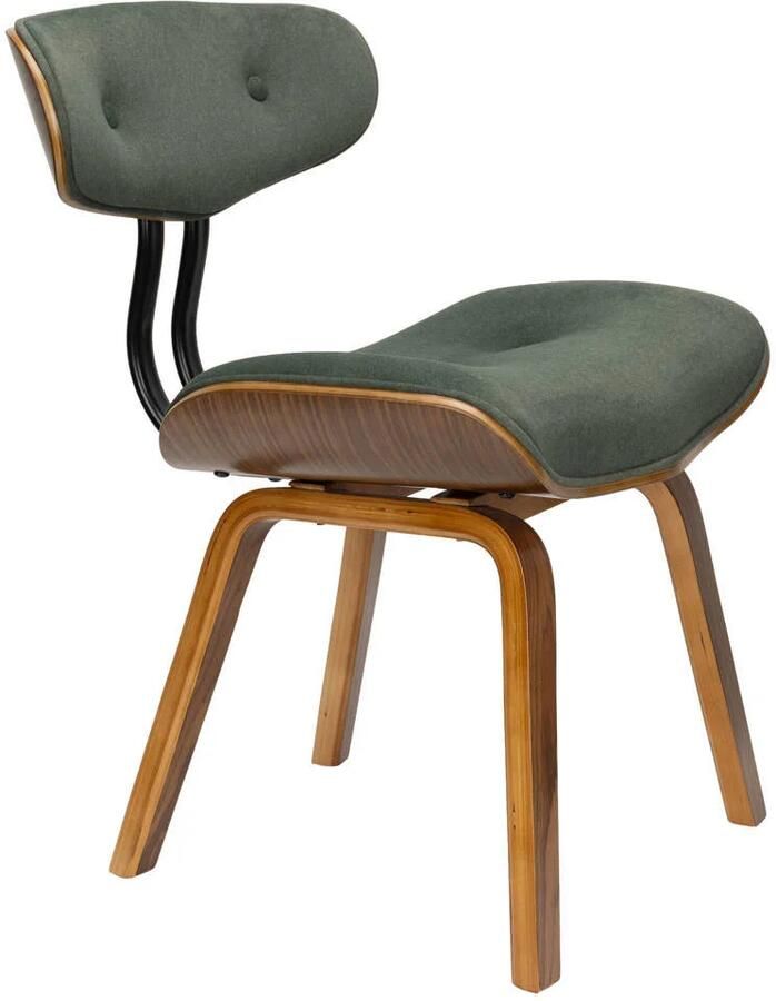 Dutchbone Blackwood Eetkamerstoel Walnootkleur Groen