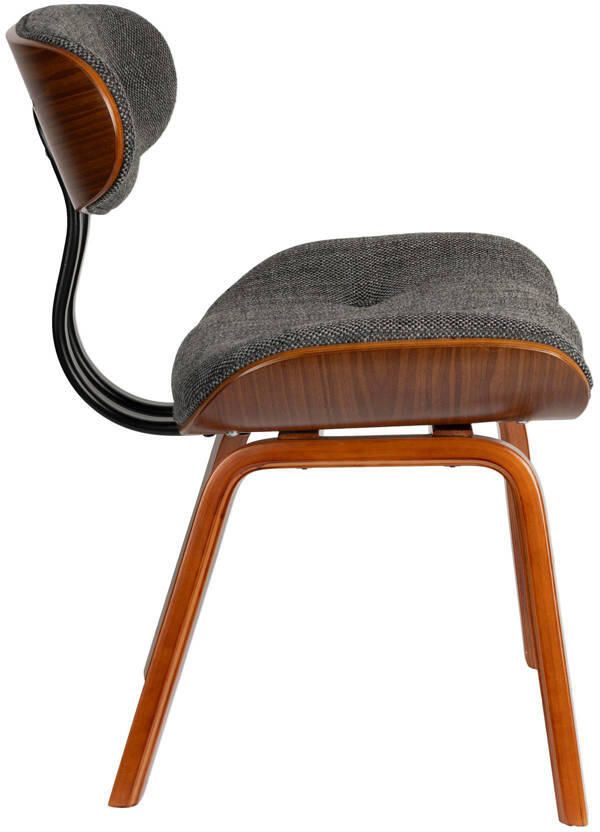 Dutchbone Blackwood Stoel Donkerbruin Onderstel Grijs Textiel - Foto 3