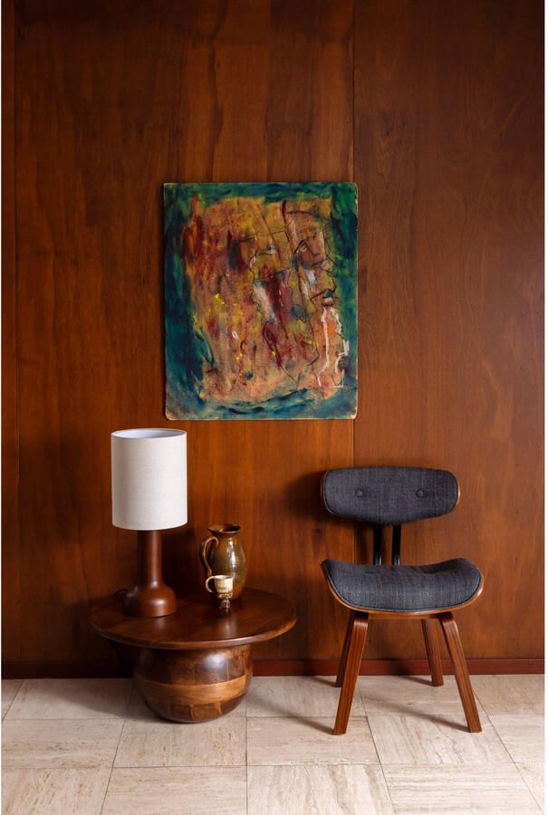 Dutchbone Blackwood Stoel Donkerbruin Onderstel Grijs Textiel - Foto 2